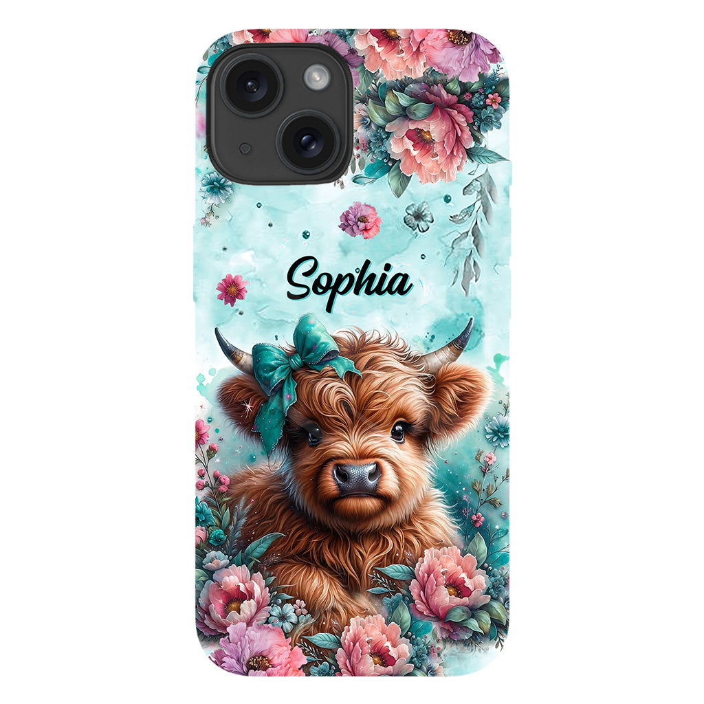 Baby Highland Cow - Personalized Highland Cow Full Print Phone Case