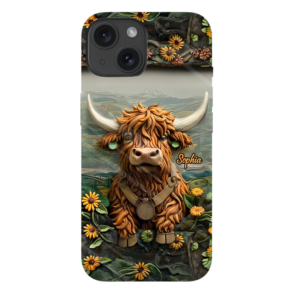 Cute Highland Cow - Personalized Highland Cow Full Print Phone Case