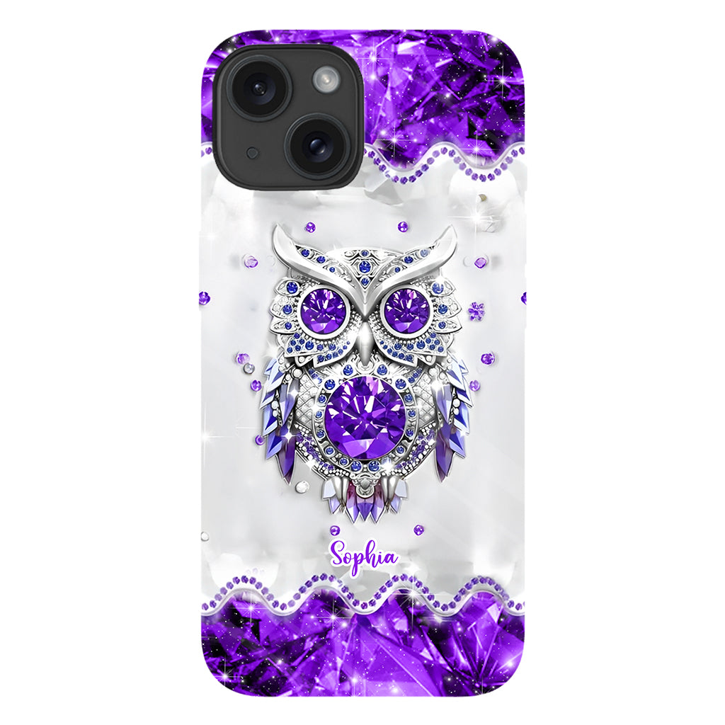 Purple Owl - Personalized Owl Full Print Phone Case
