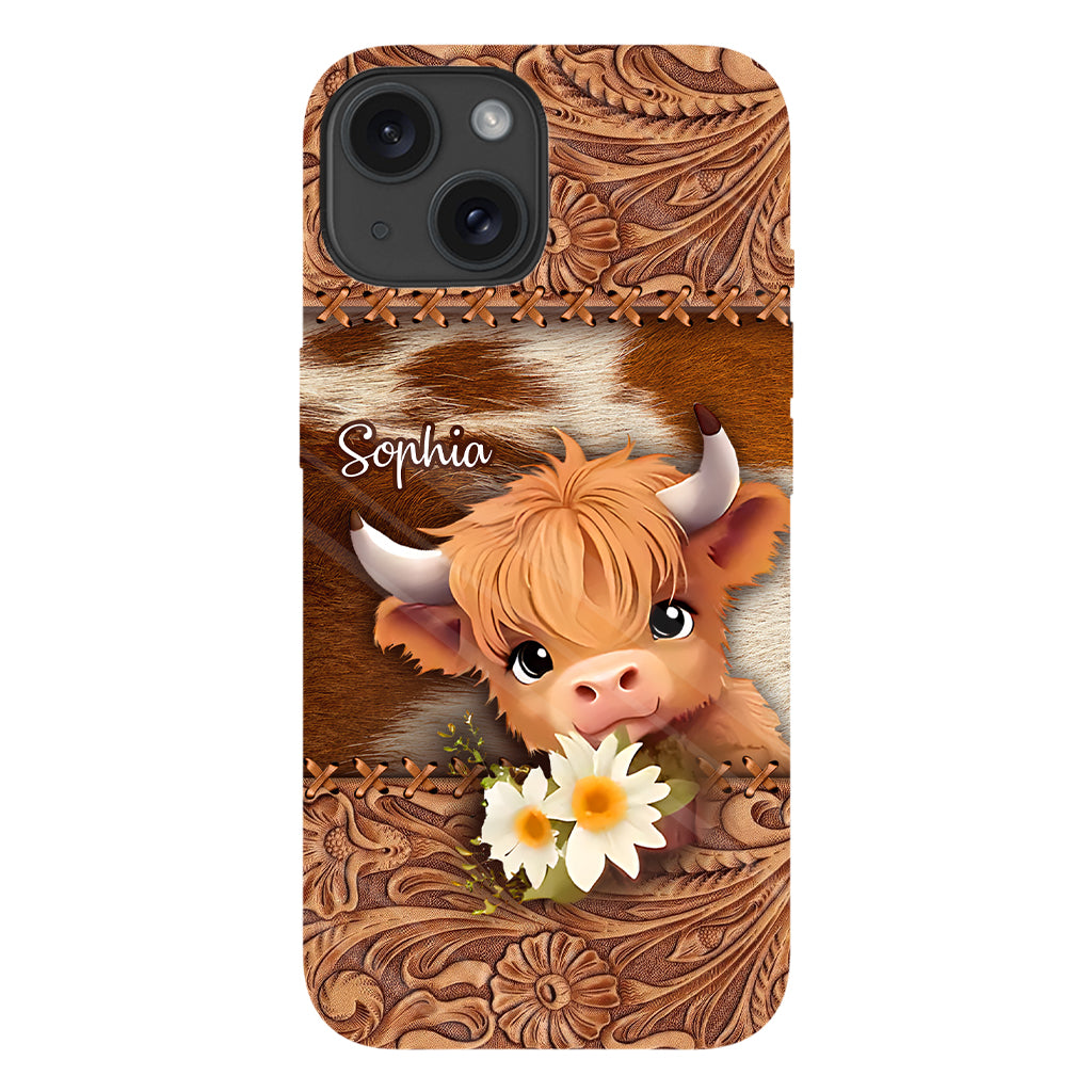 Cute Highland Cow - Personalized Full Print Phone Case