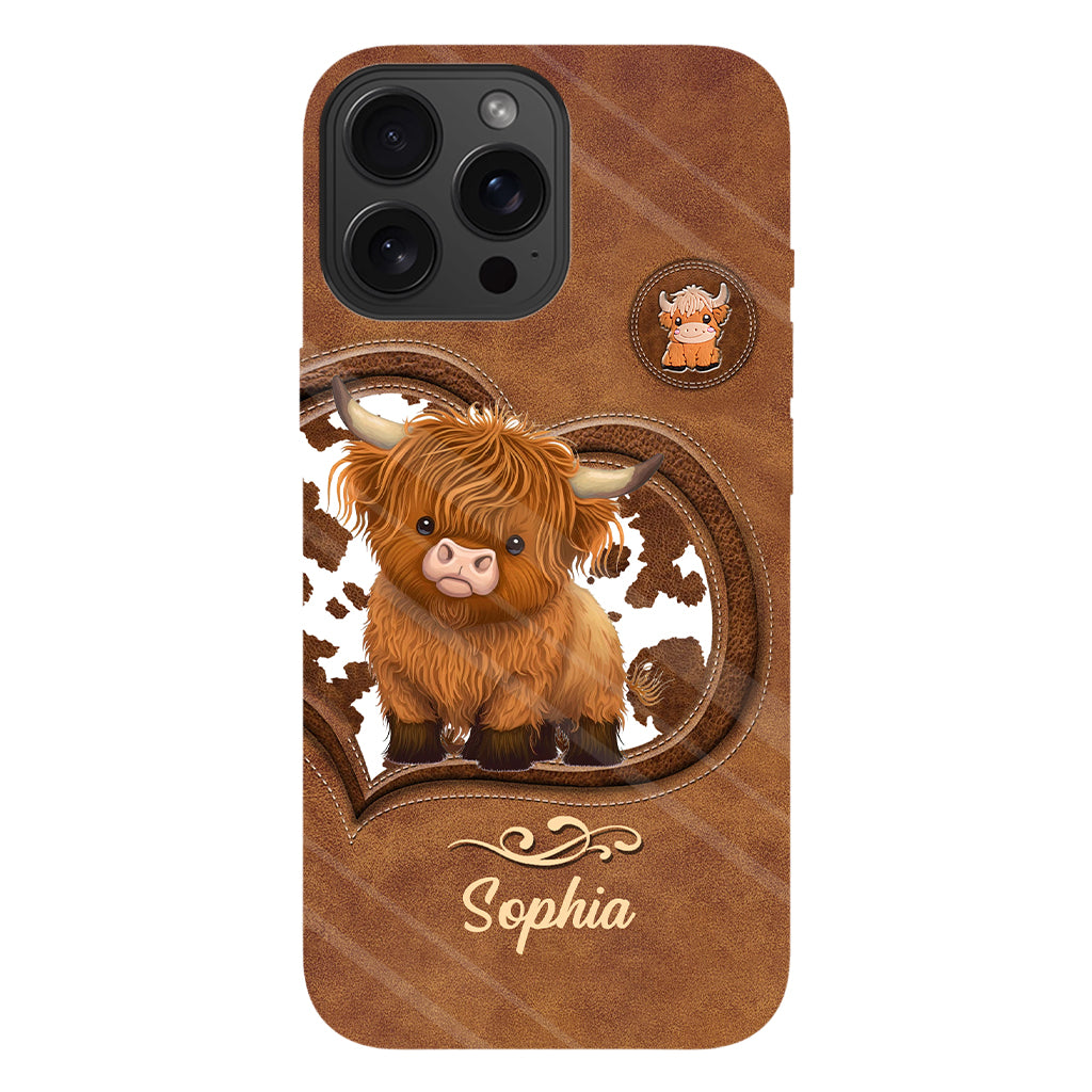 Cute Highland Cow - Personalized Highland Cow Full Print Phone Case