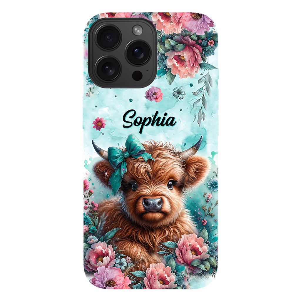 Baby Highland Cow - Personalized Highland Cow Full Print Phone Case