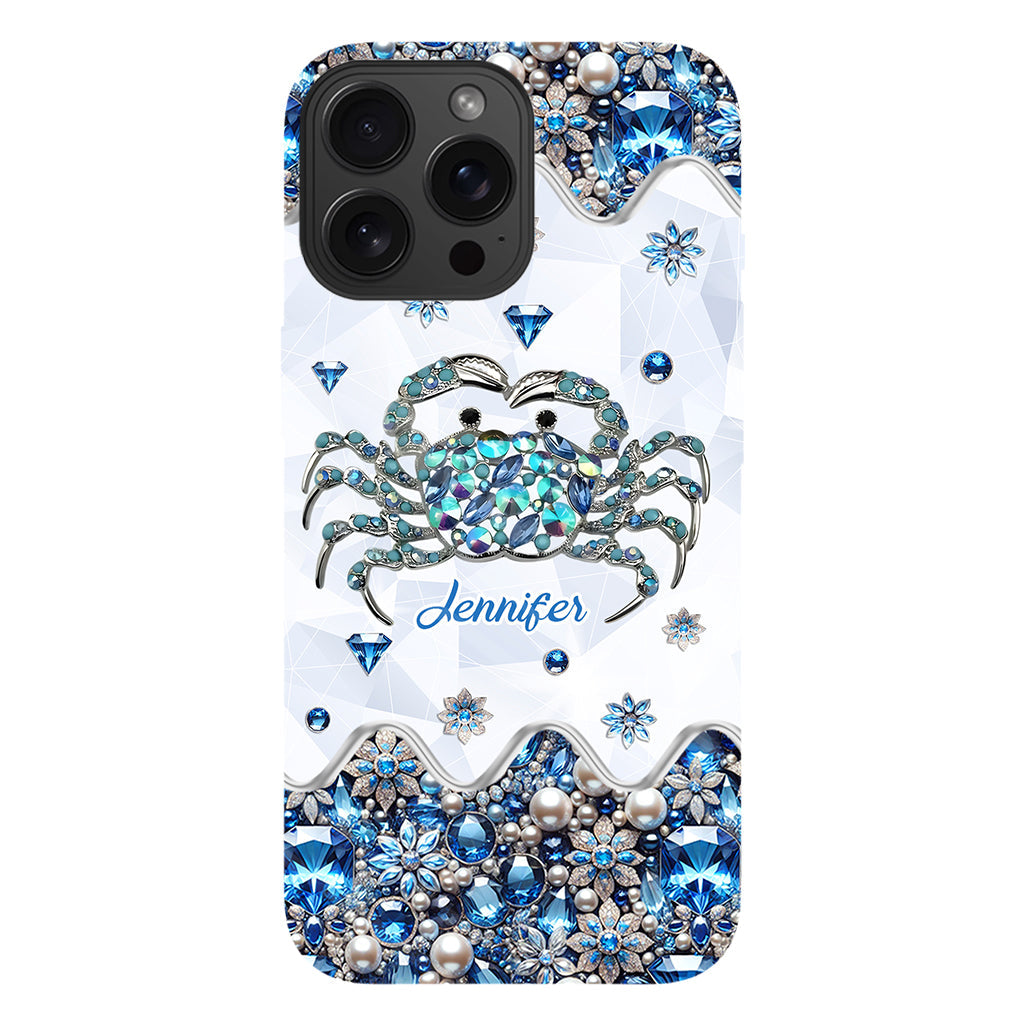 Elegant Blue Crab - Personalized Sea Lover Full Print Phone Case