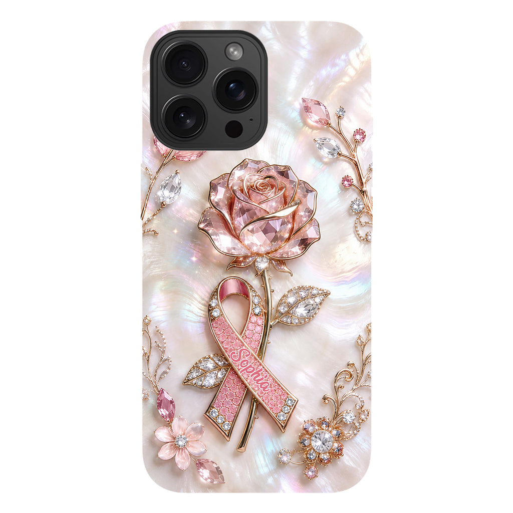 Faith Hope Love - Personalized Breast Cancer Awareness Full Print Phone Case & Phone Grip