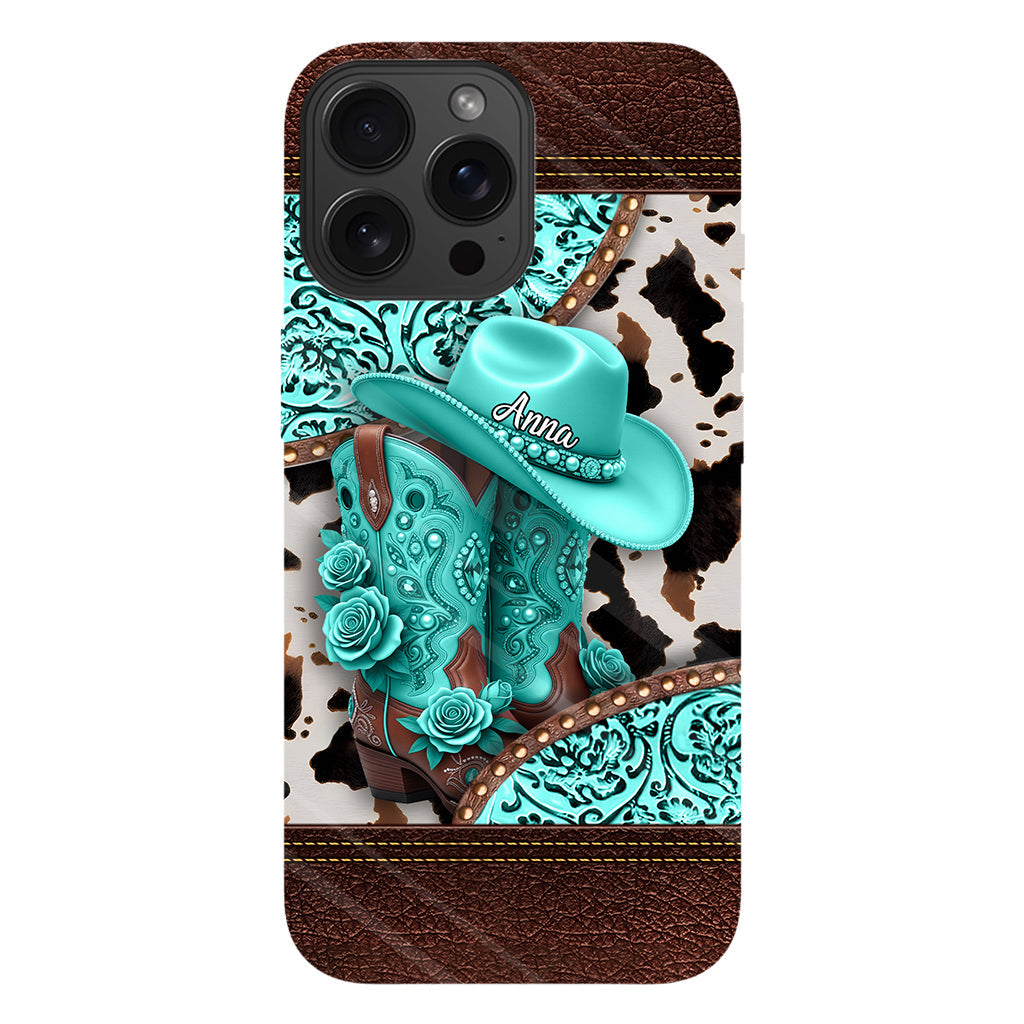 Western Cowgirl Boot - Personalized Cowgirl Full Print Phone Case
