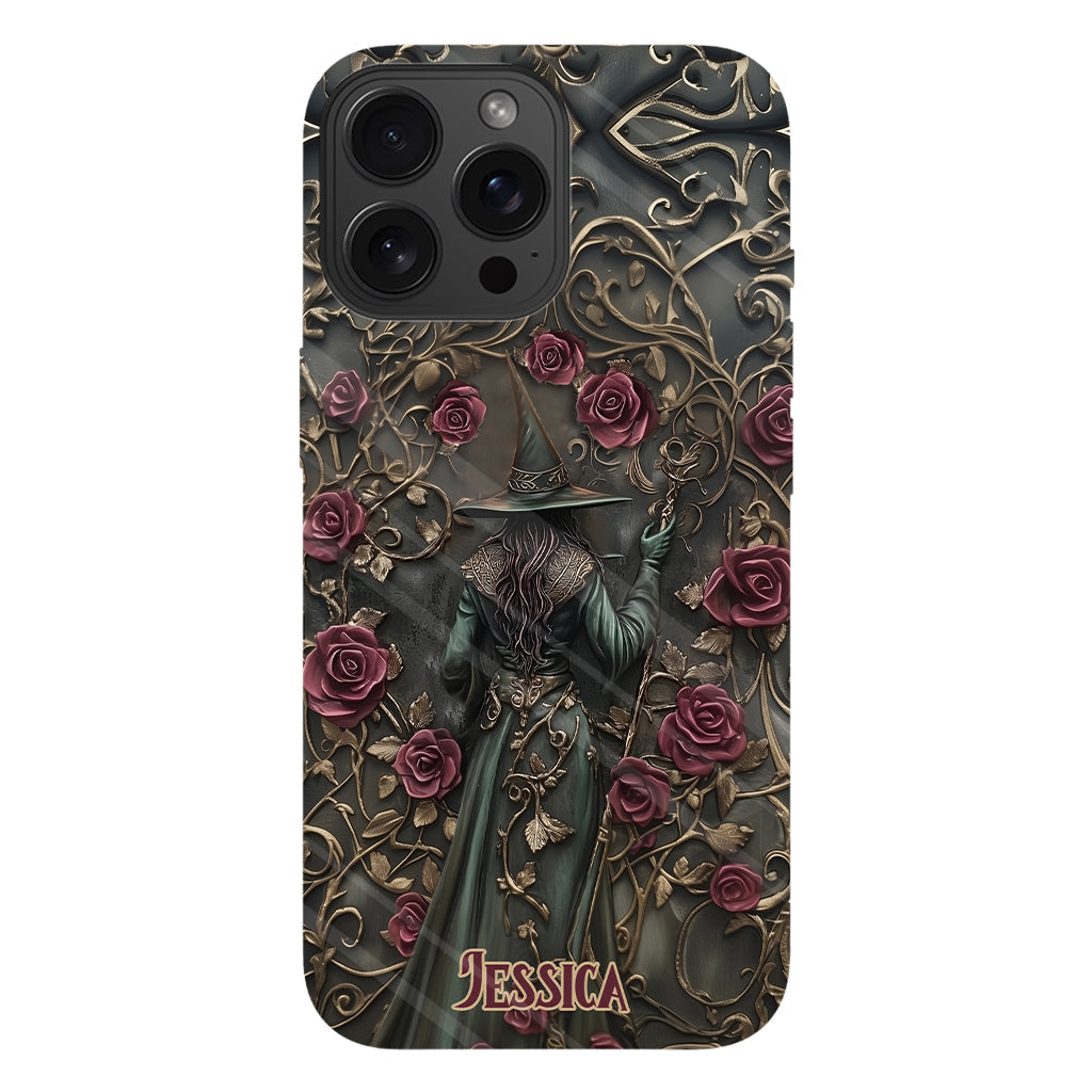 Beautiful Witch And Roses - Personalized Witch Full Print Phone Case