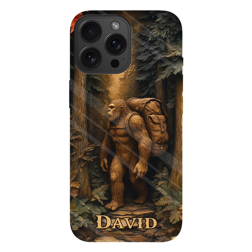 Sasquatch In Forest - Personalized Hiking Full Print Phone Case