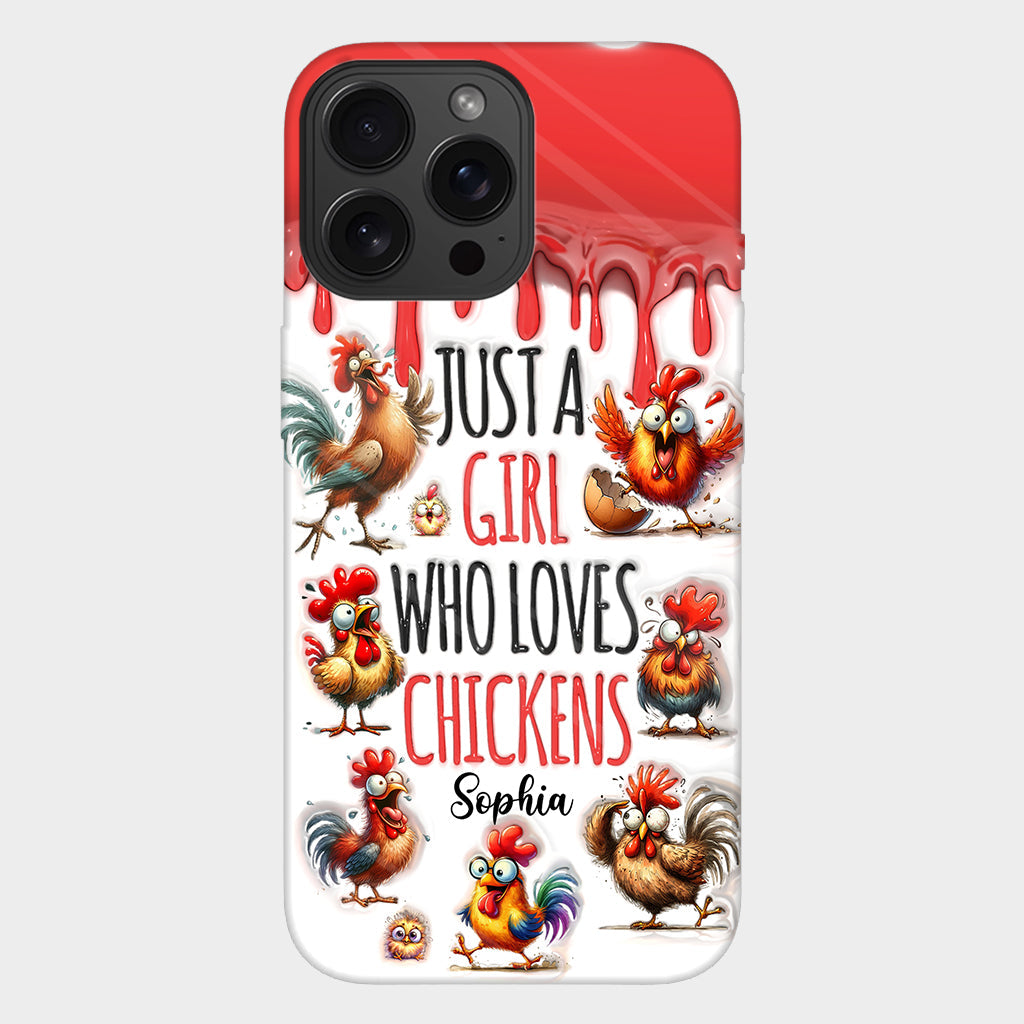 Just A Girl Who Loves Chicken - Personalized Chicken Full Print Phone Case
