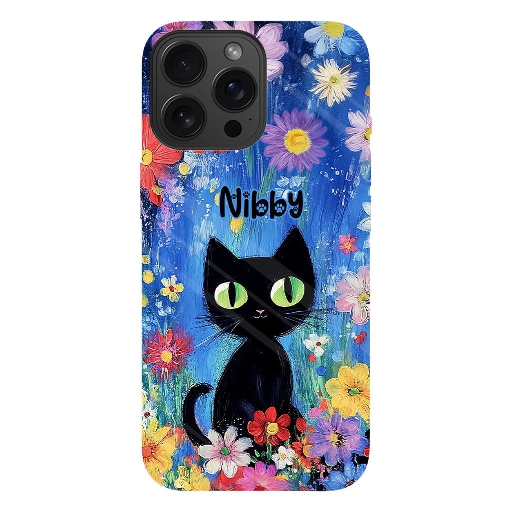 Cute Cat - Personalized Black Cat Full Print Phone Case
