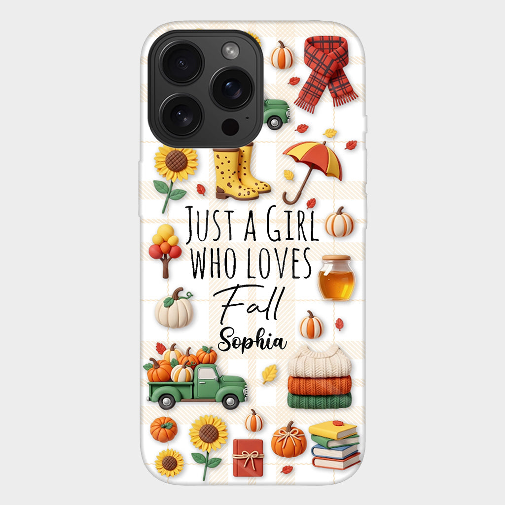Just A Girl Who Loves Fall - Personalized Autumn Full Print Phone Case