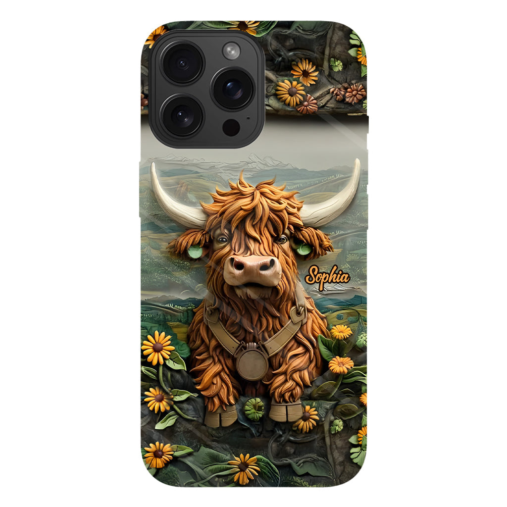Cute Highland Cow - Personalized Highland Cow Full Print Phone Case