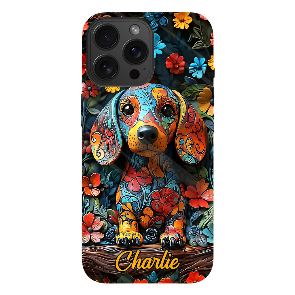 Love Dachshund - Personalized Dog Full Print Phone Case