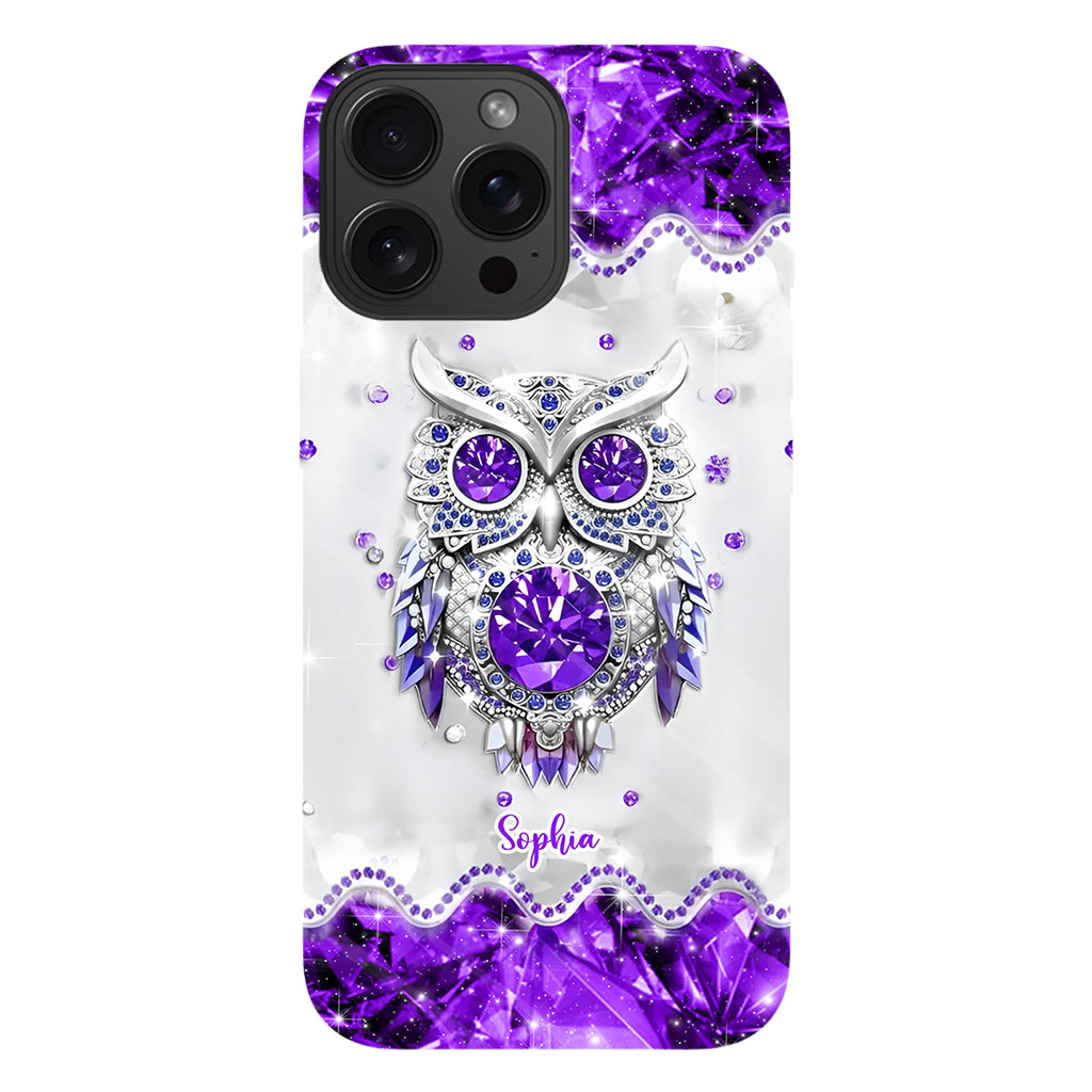 Purple Owl - Personalized Owl Full Print Phone Case
