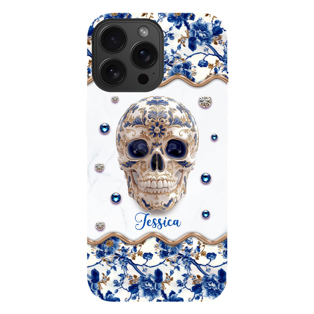 Skull Toile de Jouy - Personalized Skull Full Print Phone Case