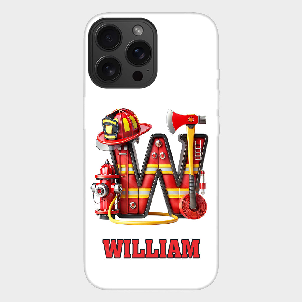 Alphabet Firefighter - Personalized Firefighter Full Print Phone Case