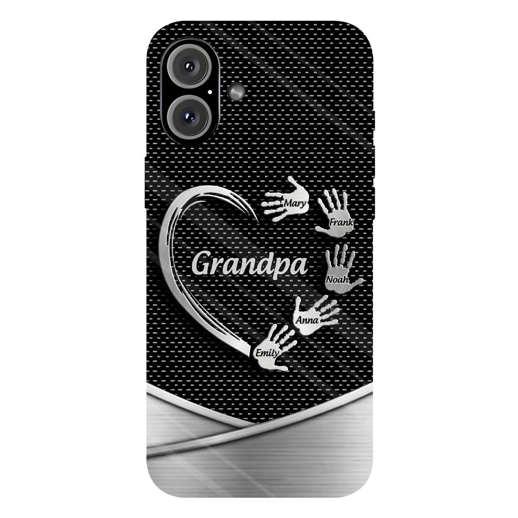 Grandpa Dad Kids Handprints - Personalized Father Full Print Phone Case