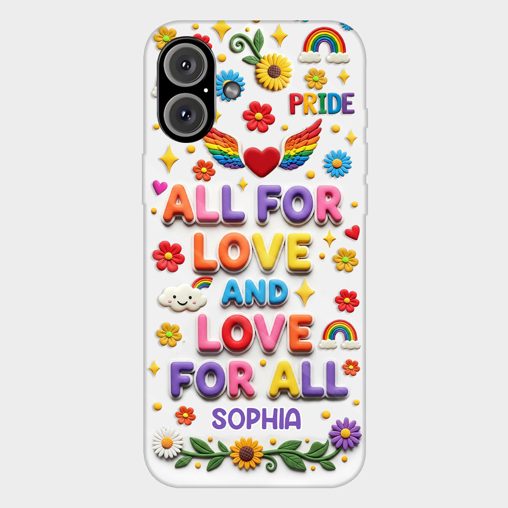 All For Love And Love For All - Personalized LGBT Support Full Print Phone Case