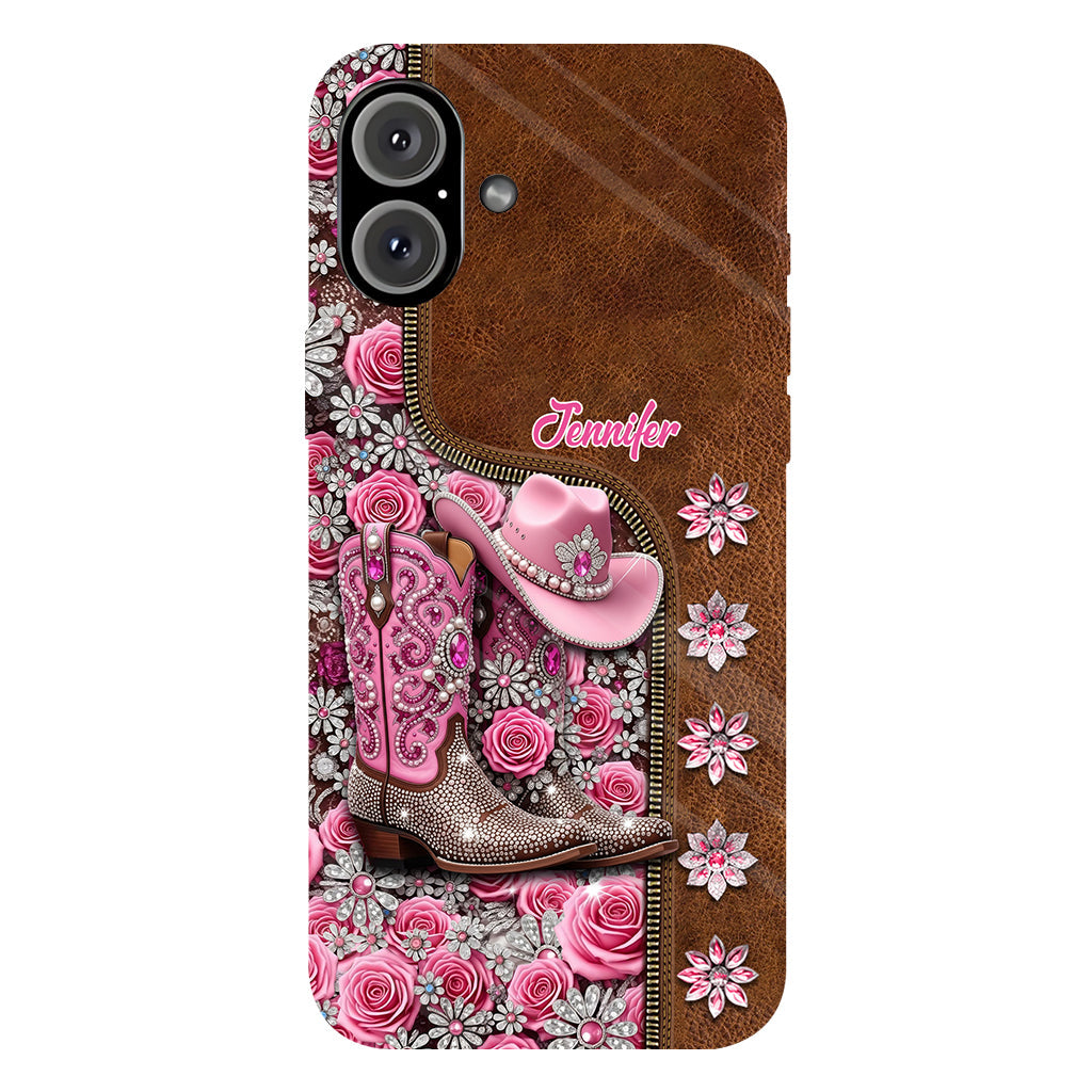 Beautiful Cowgirl Boots - Personalized Cowgirl Full Print Phone Case