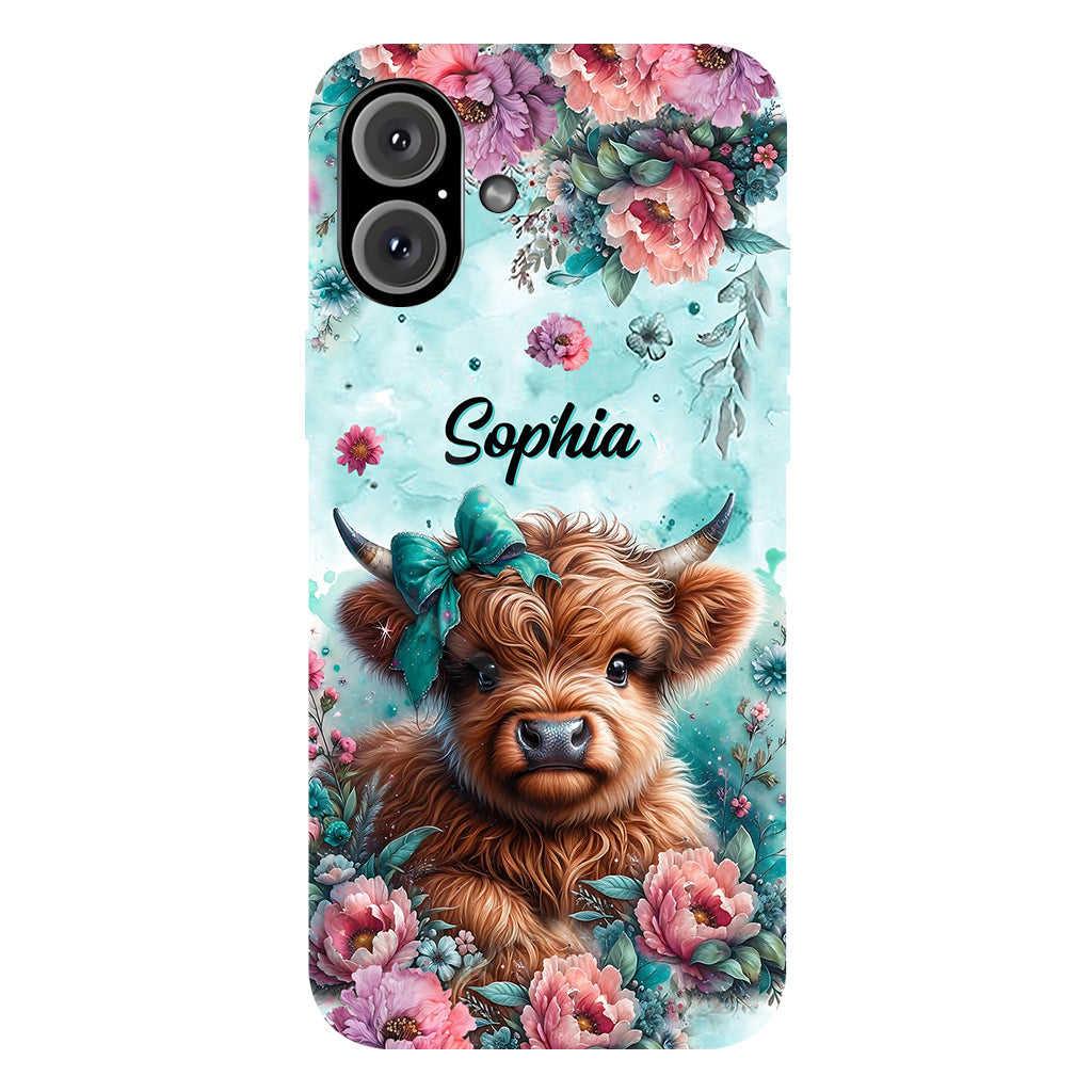 Baby Highland Cow - Personalized Highland Cow Full Print Phone Case