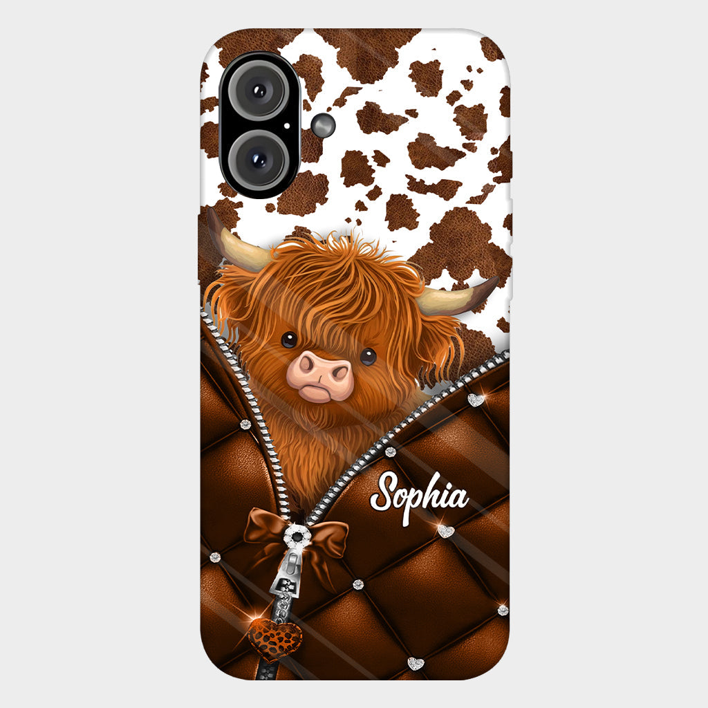 Cute Highland Cow - Personalized Highland Cow Full Print Phone Case