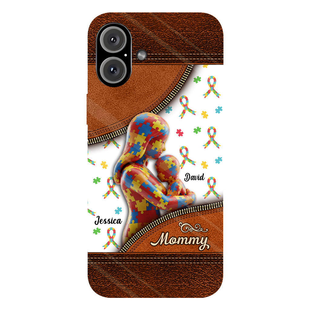 The Love Of A Mother - Personalized Autism Awareness Full Print Phone Case