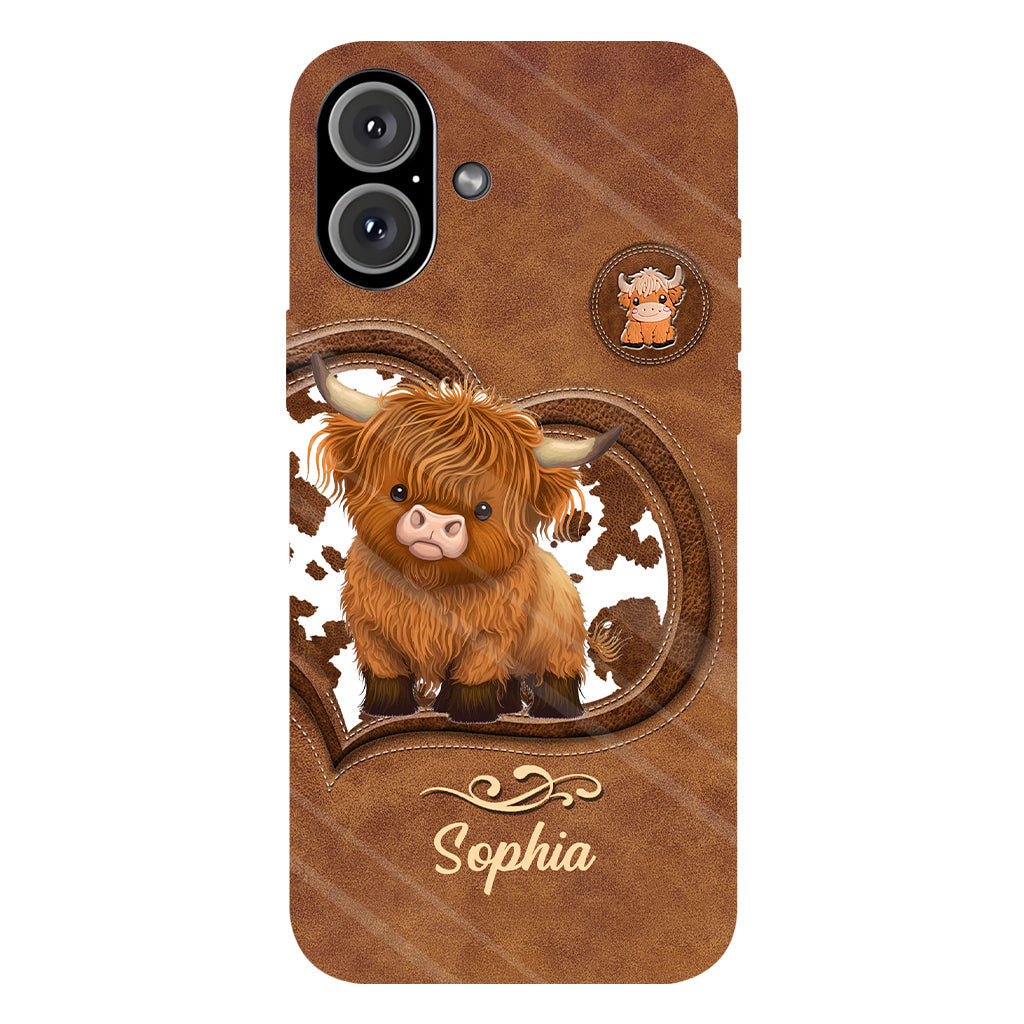 Cute Highland Cow - Personalized Highland Cow Full Print Phone Case