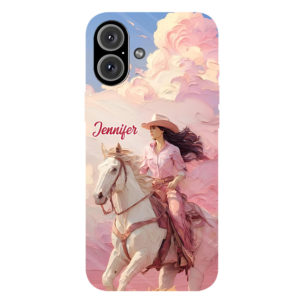 Pink Cowgirl - Personalized Cowgirl Full Print Phone Case