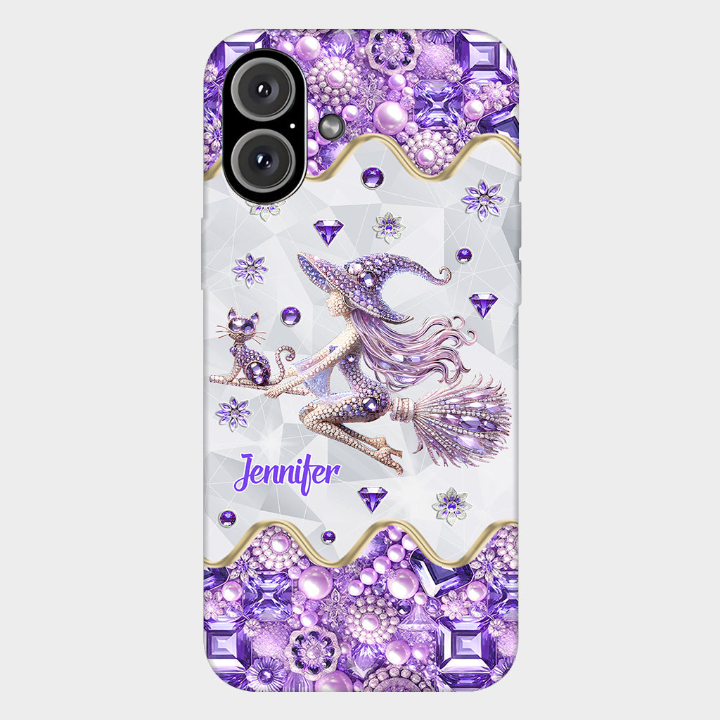 Witch And Broomstick - Personalized Witch Full Print Phone Case