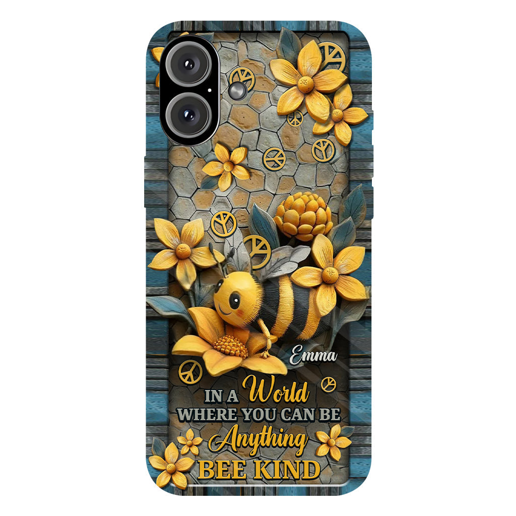 In A World Where You Can Be Anything Be Kind - Personalized Hippie Full Print Phone Case