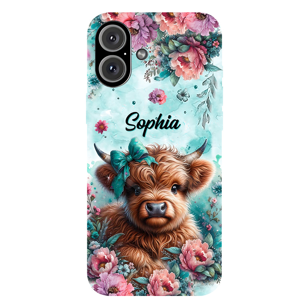 Baby Highland Cow - Personalized Highland Cow Full Print Phone Case