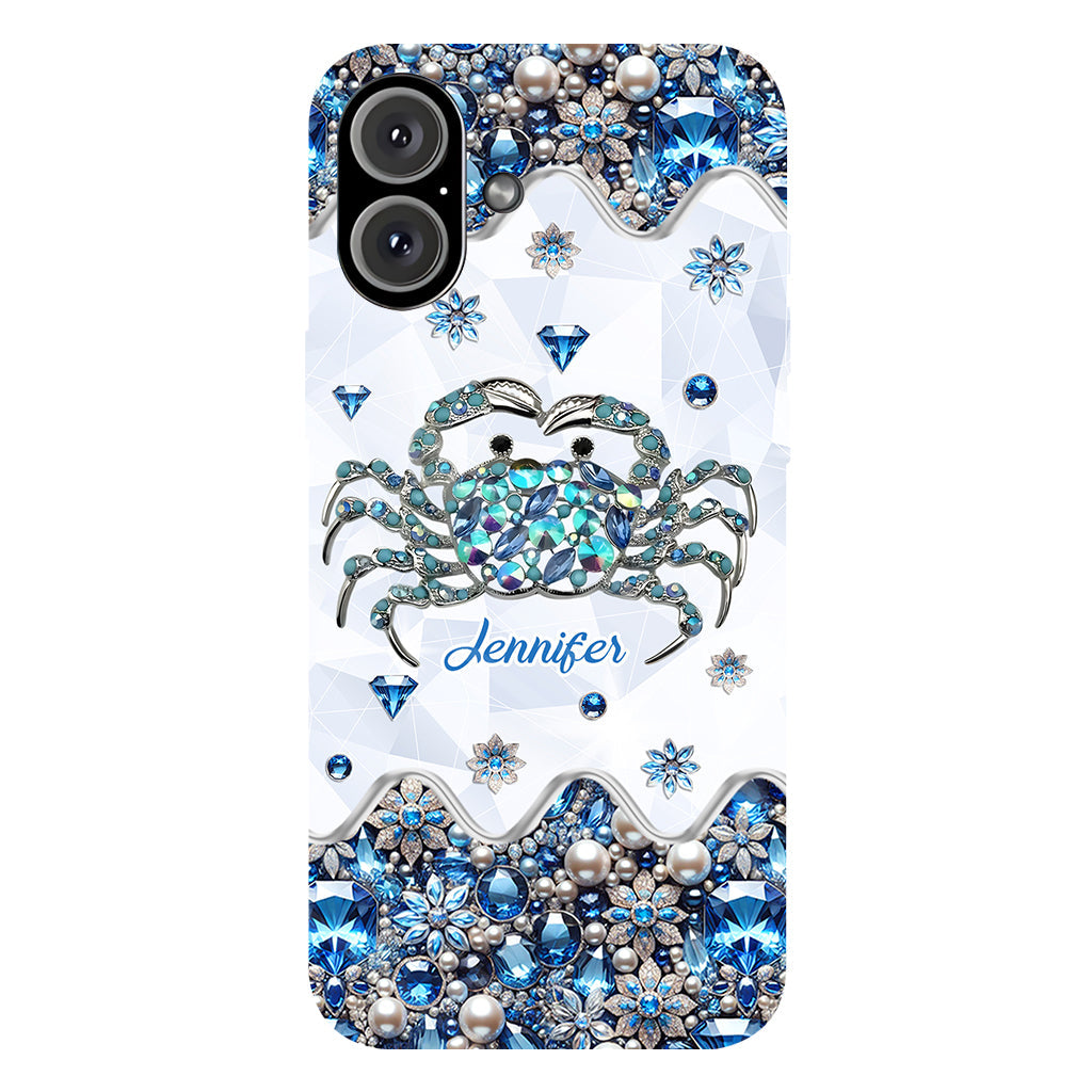 Elegant Blue Crab - Personalized Sea Lover Full Print Phone Case
