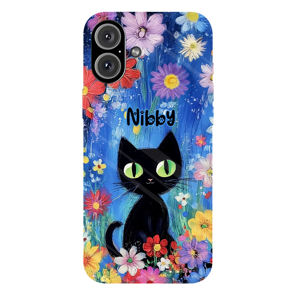 Cute Cat - Personalized Black Cat Full Print Phone Case