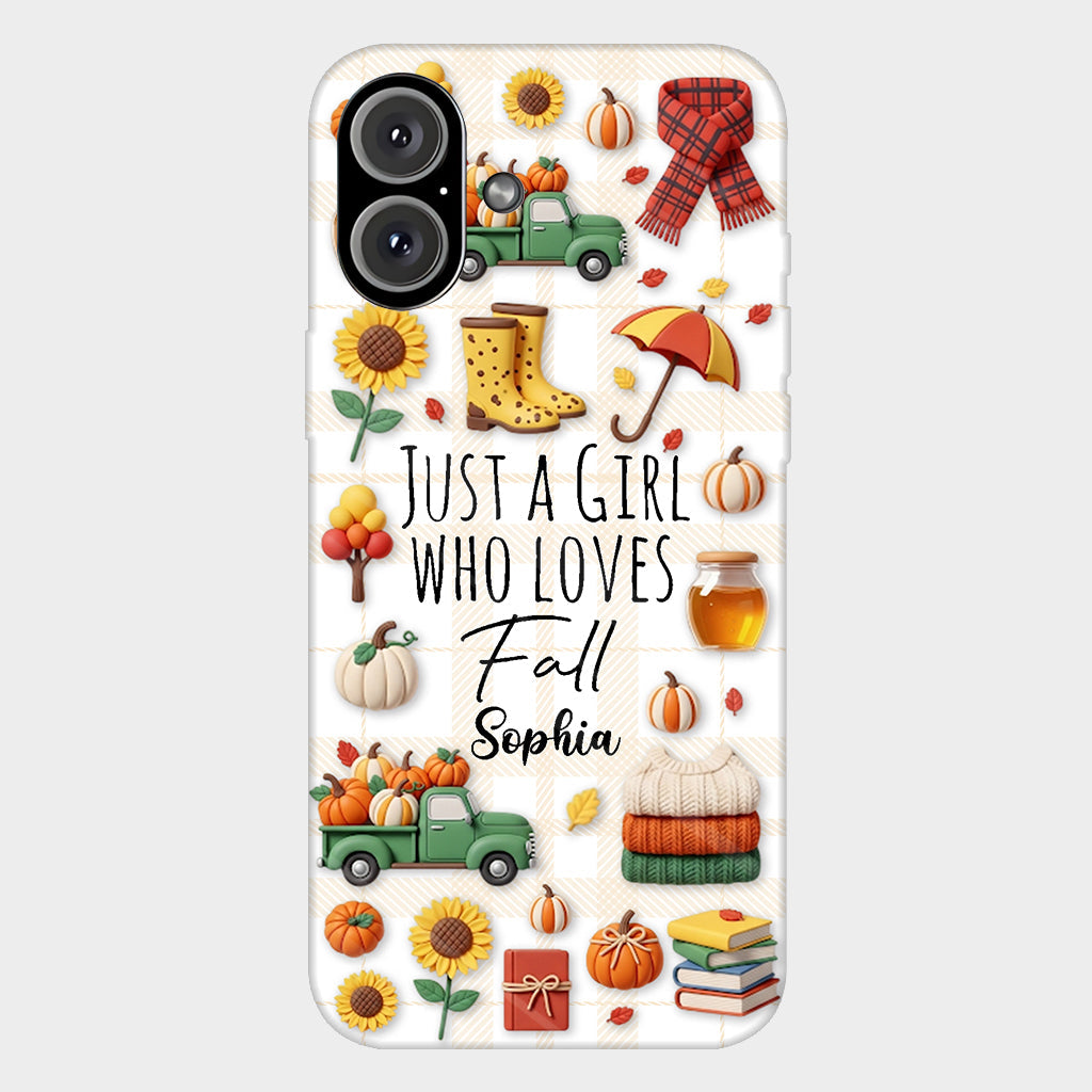 Just A Girl Who Loves Fall - Personalized Autumn Full Print Phone Case