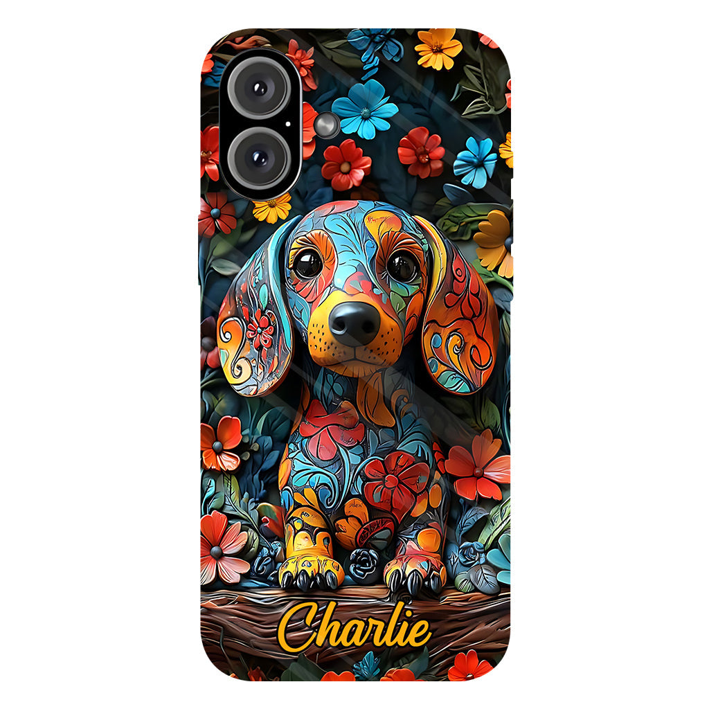 Love Dachshund - Personalized Dog Full Print Phone Case