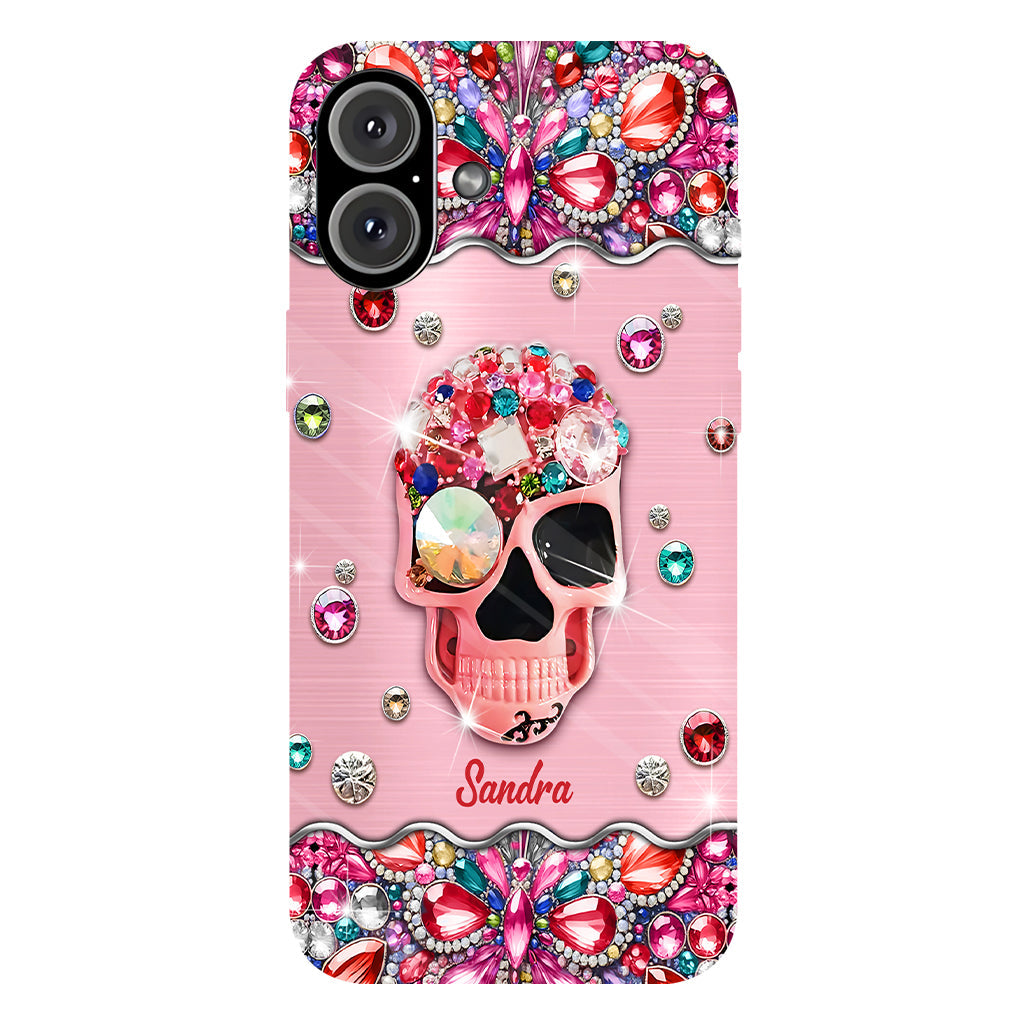 Sparkle Skull - Personalized Skull Full Print Phone Case