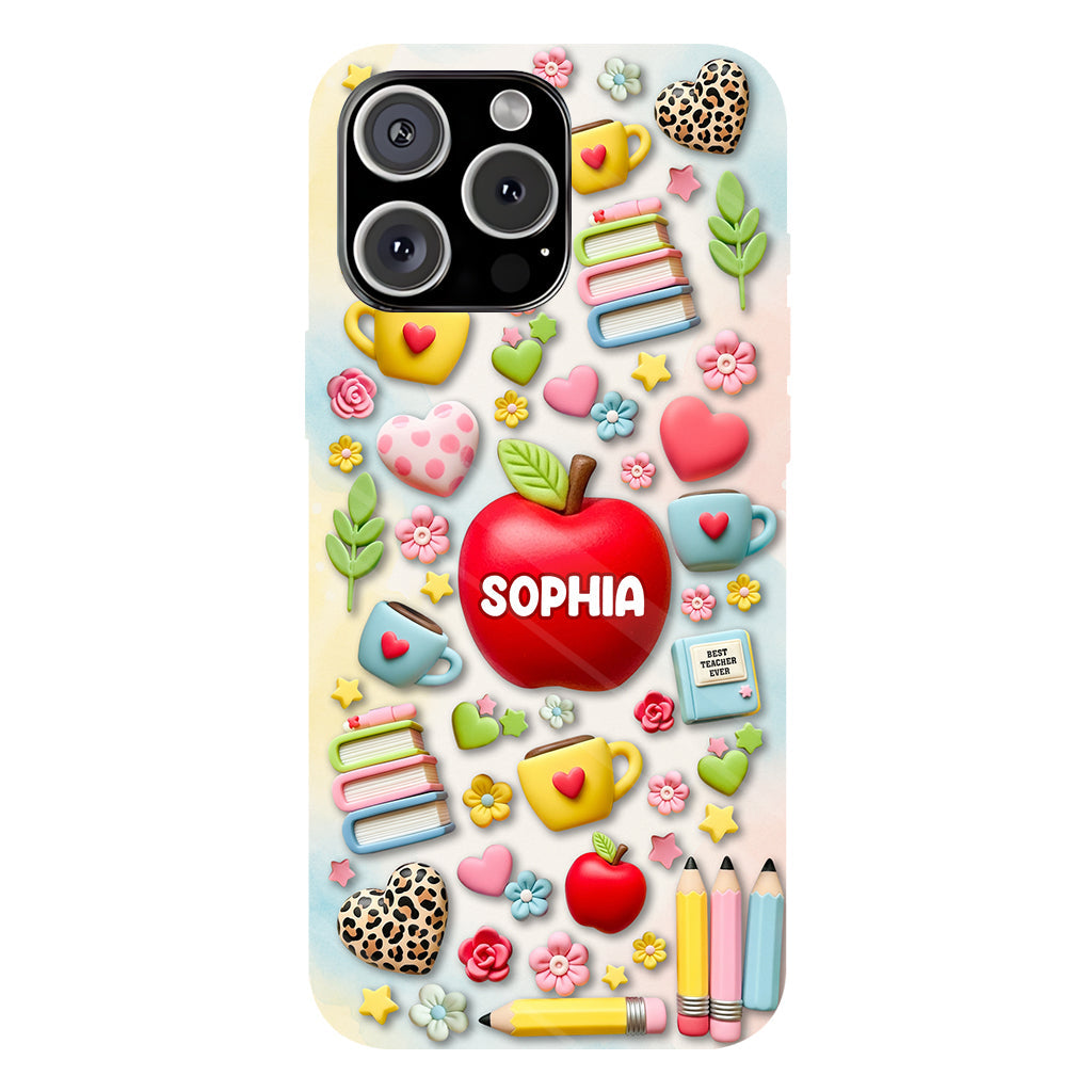 Best Teacher Ever - Personalized Teacher Full Print Phone Case & Phone Grip