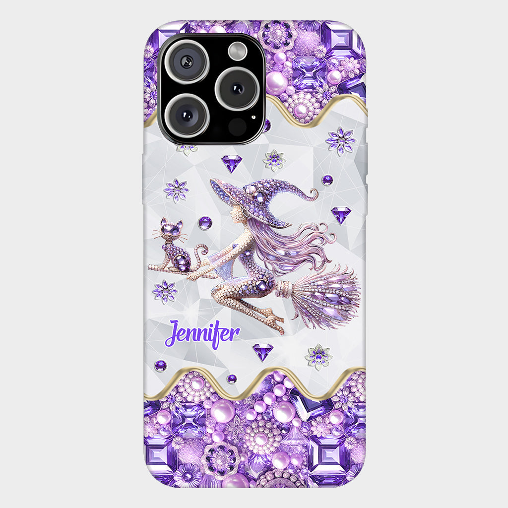 Witch And Broomstick - Personalized Witch Full Print Phone Case