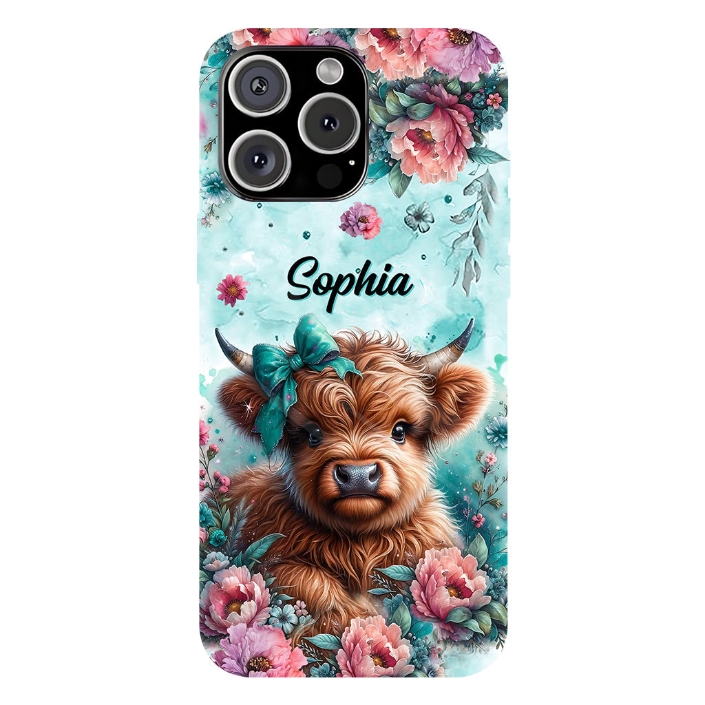 Baby Highland Cow - Personalized Highland Cow Full Print Phone Case