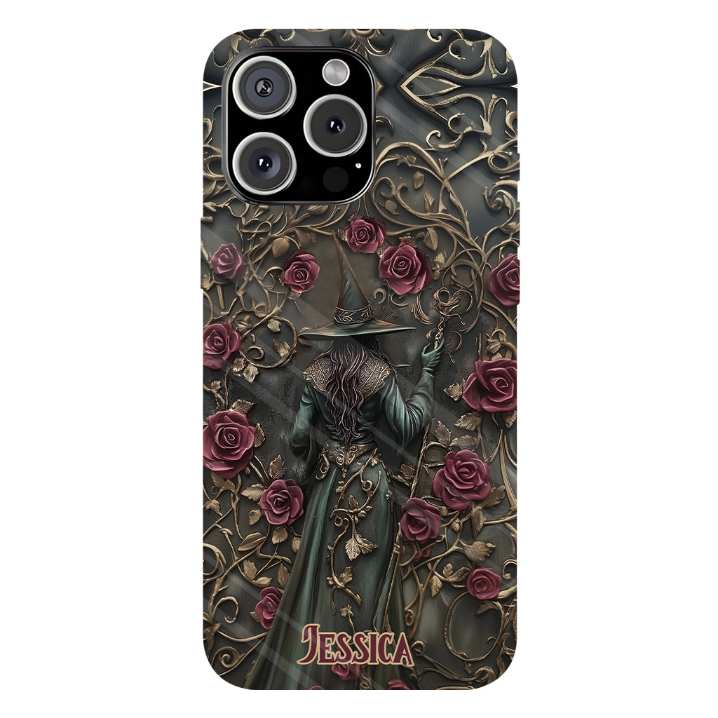 Beautiful Witch And Roses - Personalized Witch Full Print Phone Case