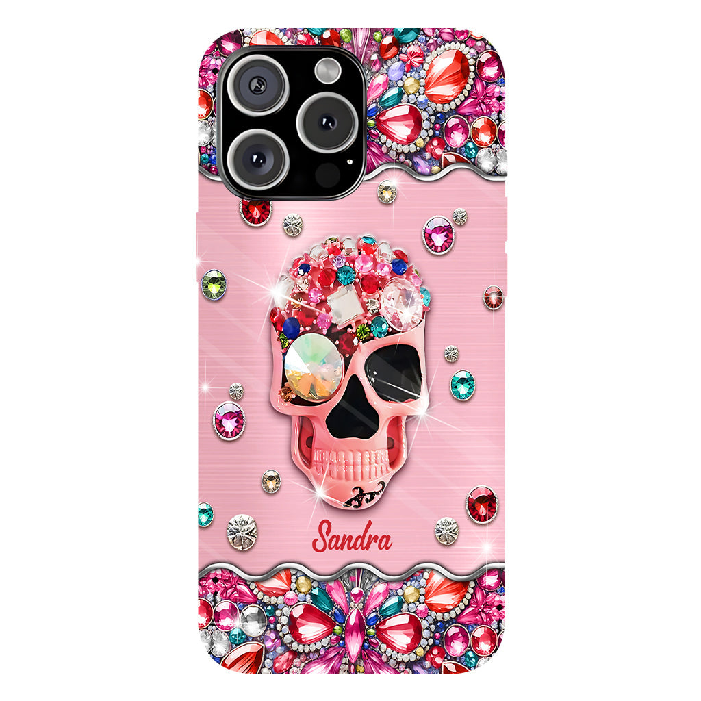 Sparkle Skull - Personalized Skull Full Print Phone Case