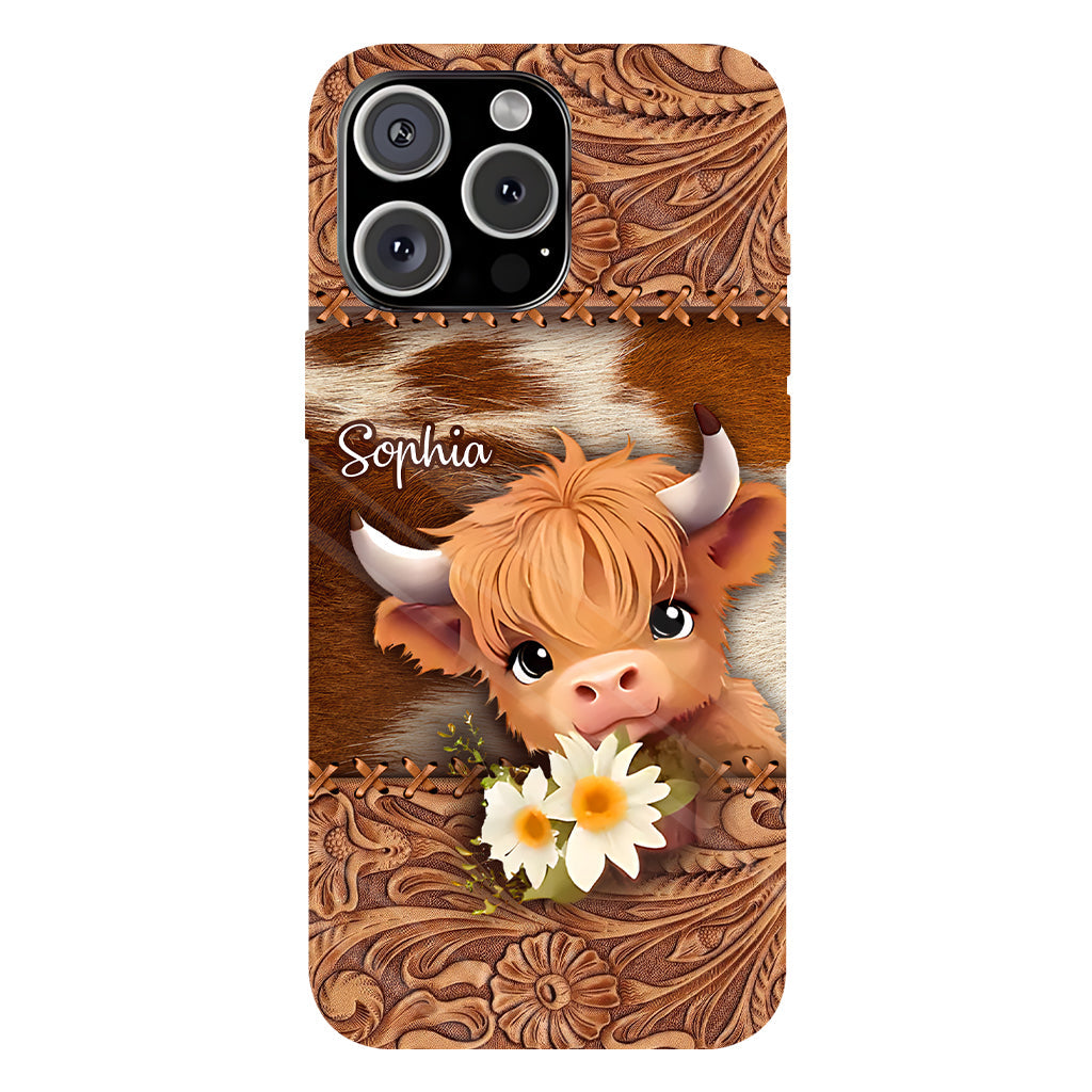 Cute Highland Cow - Personalized Full Print Phone Case