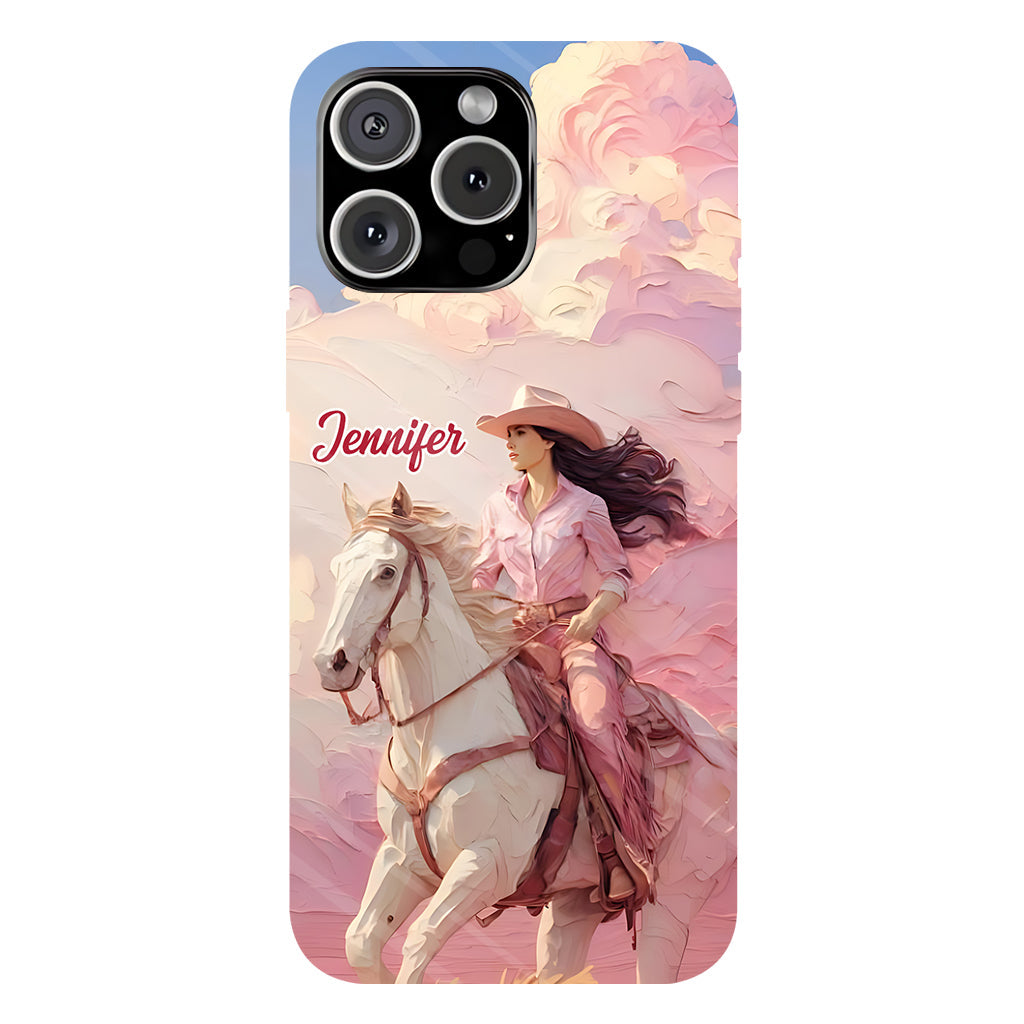 Pink Cowgirl - Personalized Cowgirl Full Print Phone Case