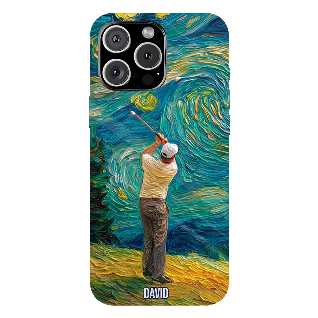 Golfing Under Starry Night - Personalized Golf Full Print Phone Case