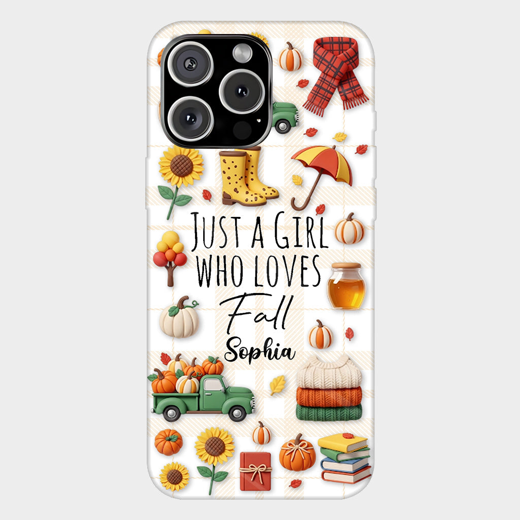 Just A Girl Who Loves Fall - Personalized Autumn Full Print Phone Case