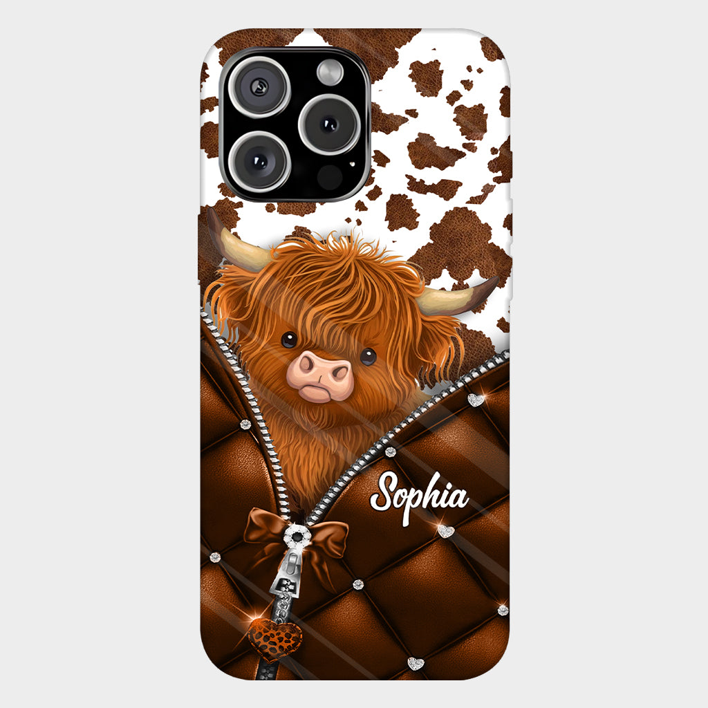Cute Highland Cow - Personalized Highland Cow Full Print Phone Case