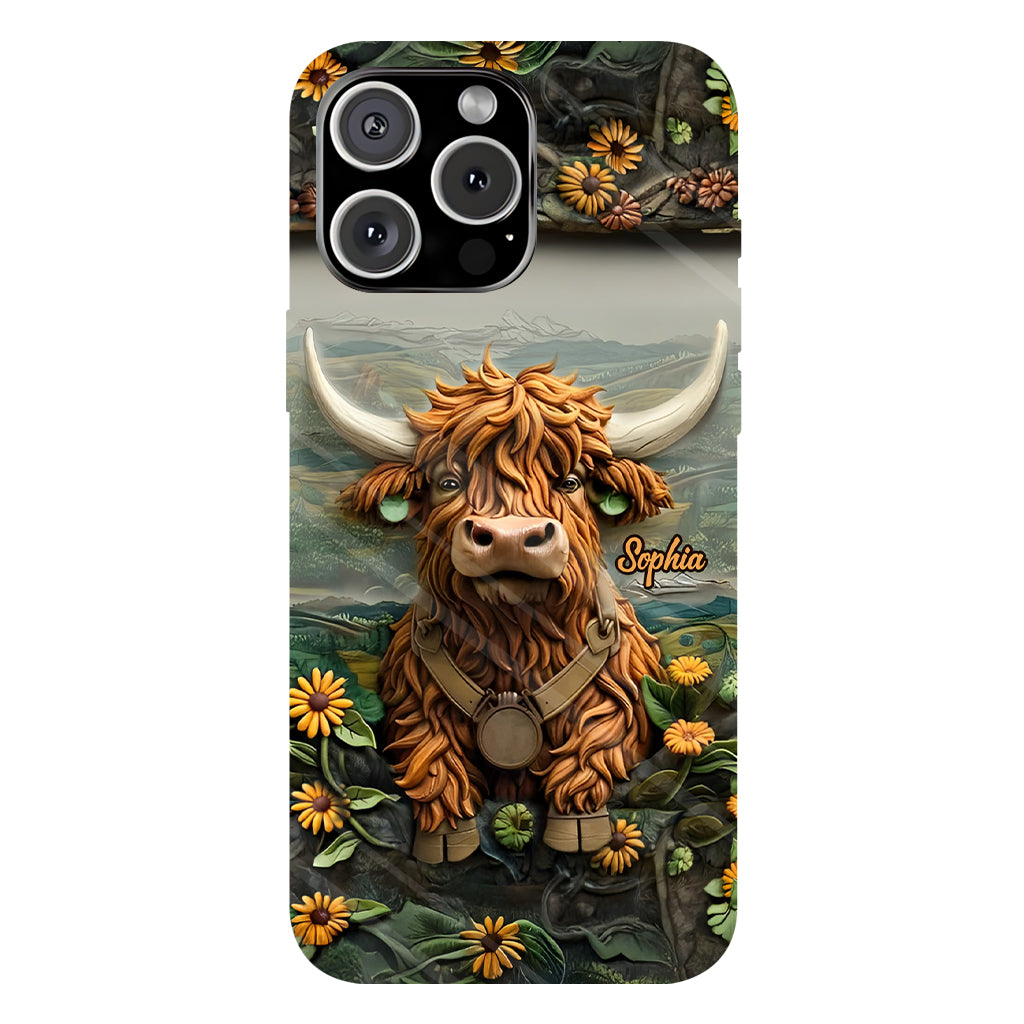 Cute Highland Cow - Personalized Highland Cow Full Print Phone Case