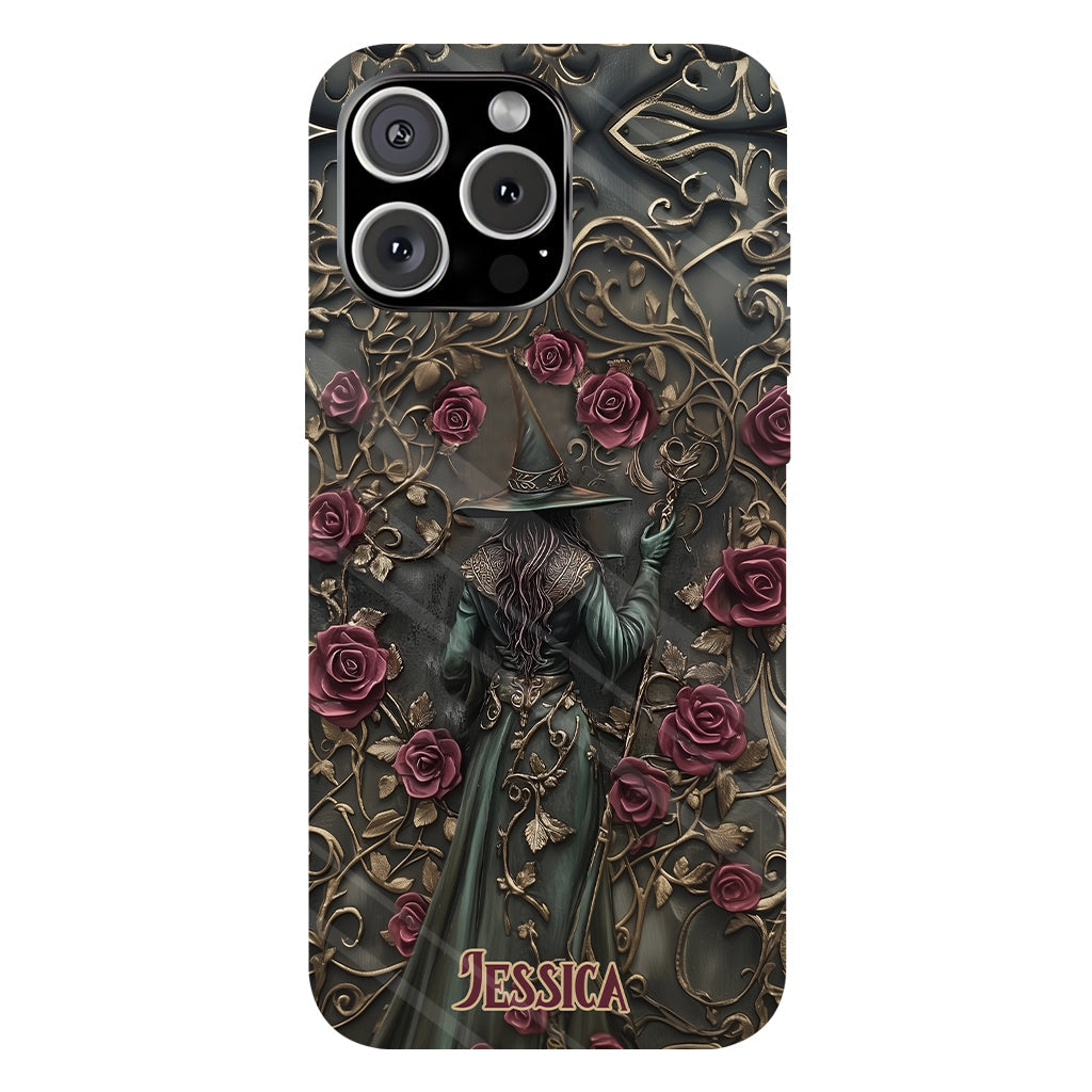 Beautiful Witch And Roses - Personalized Witch Full Print Phone Case
