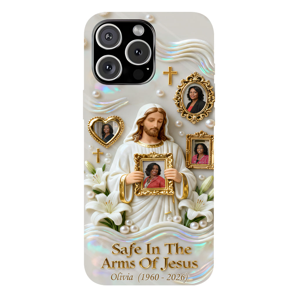 Save In The Arms Of Jesus - Personalized Memorial Full Print Phone Case
