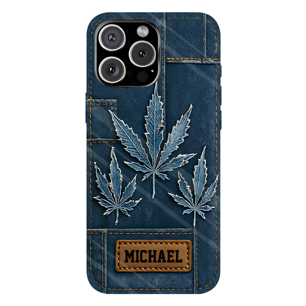 Distressed Denim Marijuanas - Personalized Weed Full Print Phone Case