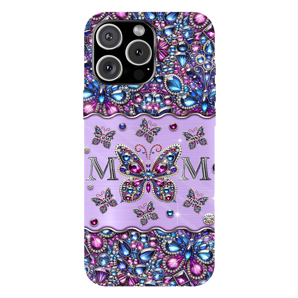 Mom And Children Butterflies - Personalized Mother Full Print Phone Case